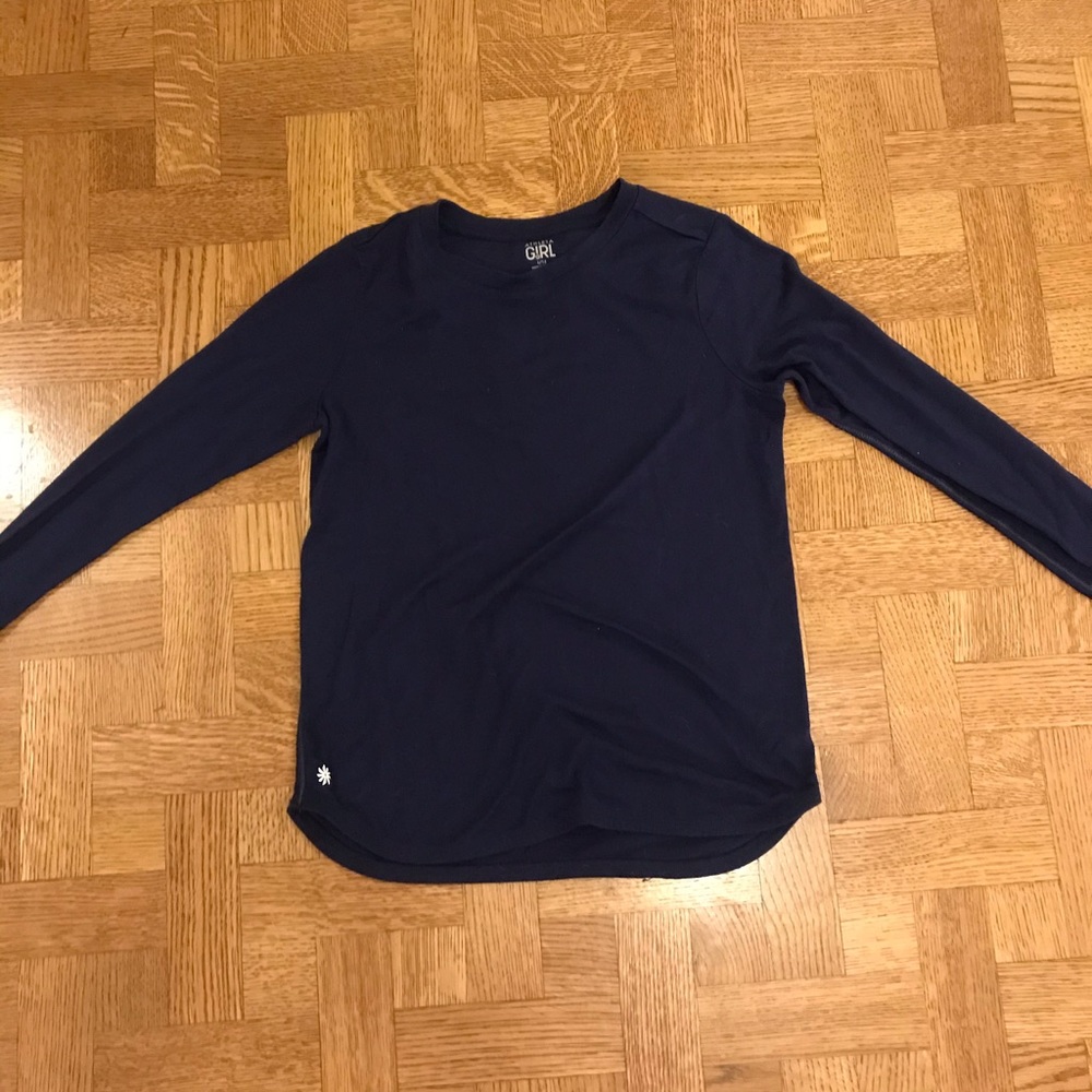 Navy blue athleta girl long sleeve top